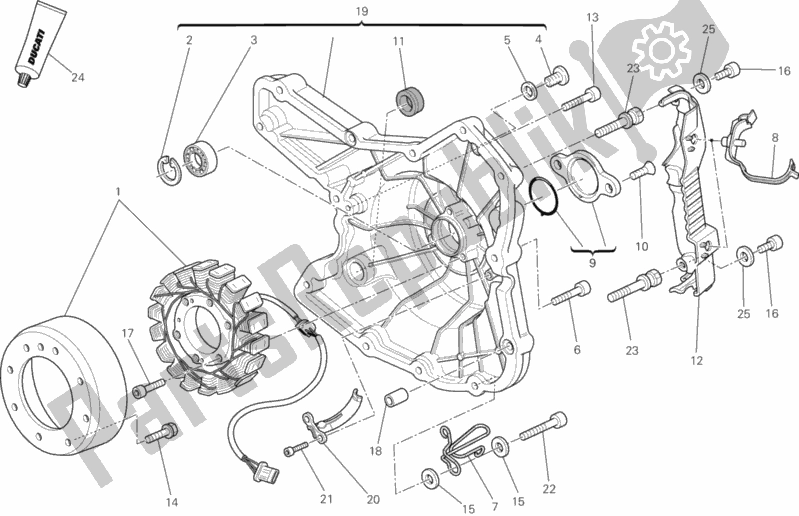 Todas as partes de Gerador do Ducati Monster 795 ABS EU Thailand 2014